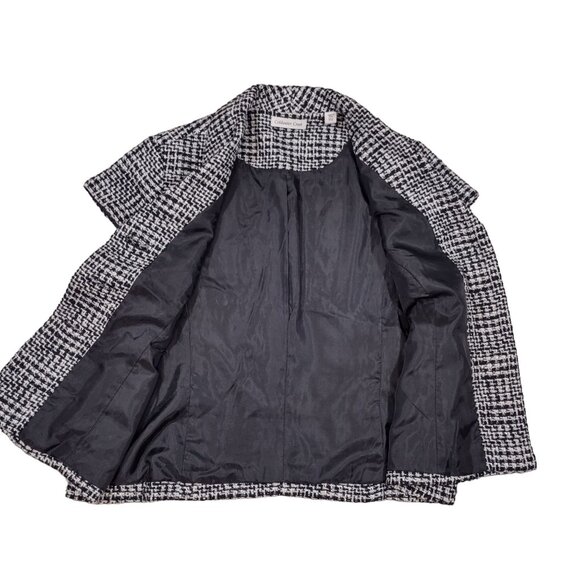 Coldwater Creek Tweed Jacket Linen Blend Cap Sleeve Lined Career Top Petite 14 - Picture 2 of 5